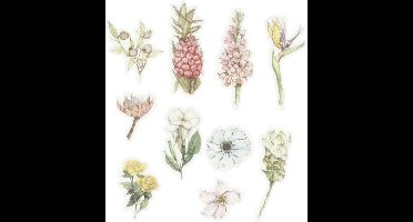 Masking Tape stickers, bloemen, afm 25-60 mm, 30 stuk/ 1 doos