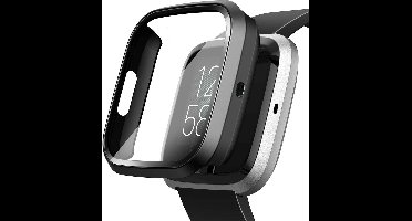 Screenprotector + Hoesje geschikt voor Fitbit Versa 2 - Screen Protector Glas Transparant