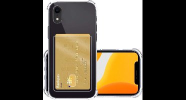 Hoesje - Geschikt voor Apple iPhone XR - Met Pashouder en Kaarthouder - Telefoon Hoes Shockproof - Siliconen Case - Back Cover - Shock Proof - Pasjes Houder - Transparant