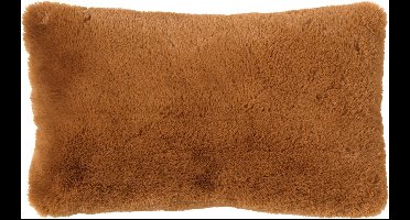 Dutch Decor ZAYA - Sierkussen 30x50 cm - bontlook - effen kleur - Tobacco Brown - bruin - Inclusief binnenkussen - Luxe kussens voor woonkamer & bank