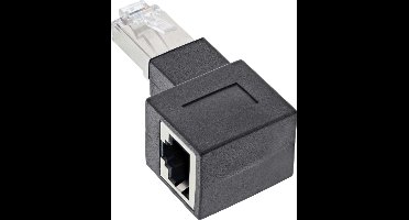 STP CAT6a 10 Gigabit RJ45 haakse adapter - haaks naar rechts / zwart