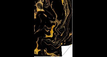 Poster Patronen - Verf - Goud - Zwart - 20x30 cm