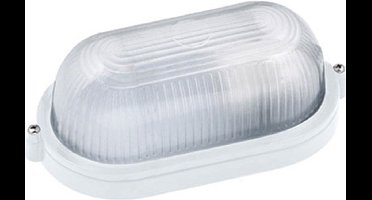 LED Tuinverlichting - Buitenlamp - Nimrat - Wand - Aluminium Mat Wit - E27 - Ovaal