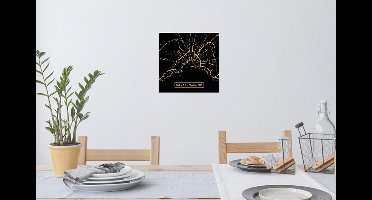 Muurstickers - Sticker Folie - Kaart - Palma de Mallorca - Spanje - Goud - 30x30 cm - Plakfolie - Muurstickers Kinderkamer - Zelfklevend Behang - Zelfklevend behangpapier - Stickerfolie