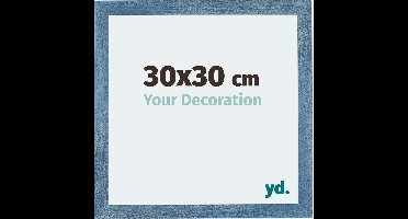 Your Decoration - Fotolijst 30x30 cm - MDF - Helder Blauw Geveegd - Mura