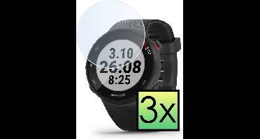 Screenprotector - 3 Stuks - Geschikt voor Garmin Forerunner 45S - Extra Sterk - Tempered Glass - Gehard Glas - Beschermglas Screen Cover - Bescherm Protector voor Smartwatch