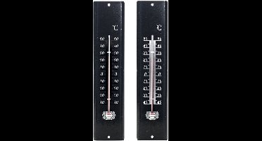 Lifetime Garden - thermometer - 2x stuks - zwart - voor binnen en buiten