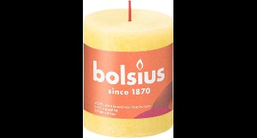 4 stuks Bolsius zonnegeel rustiek stompkaarsen 80/68 (35 uur) Eco Shine Sunny Yellow
