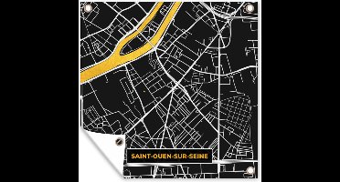 Tuinposters Saint-Ouen-sur-Seine - Stadkaart - Plattegrond - Kaart - Frankrijk - 50x50 cm - Stadskaart - Tuindoek