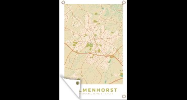 Tuindecoratie Plattegrond - Delmenhorst - Kaart - Stadskaart - Vintage - 40x60 cm - Tuinposter - Tuindoek