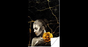Poster Vrouwen - Rozen - Goud - Marmer - 20x30 cm