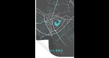 Muurstickers - Sticker Folie - België – Veurne – Stadskaart – Kaart – Blauw – Plattegrond - 20x30 cm - Plakfolie - Muurstickers Kinderkamer - Zelfklevend Behang - Zelfklevend behangpapier - Stickerfolie