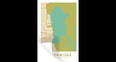 Muurstickers - Sticker Folie - Bovenwijde - Vintage - Plattegrond - Stadskaart - Kaart - 20x30 cm - Plakfolie - Muurstickers Kinderkamer - Zelfklevend Behang - Zelfklevend behangpapier - Stickerfolie