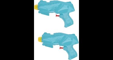 10x Mini waterpistolen/waterpistool blauw van 15 cm kinderspeelgoed - waterspeelgoed van kunststof - kleine waterpistolen