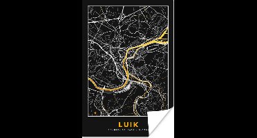 Poster Kaart - Goud - Luik - Plattegrond - Stadskaart - 20x30 cm