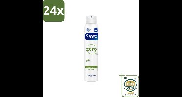 Sanex - Deodorant Spray - Zero% Normal Skin - Zonder Toevoegingen - 200 ml - Voordeelverpakking - 24 stuks - Natuurlijke deodorant - Aluminiumvrij deodorant