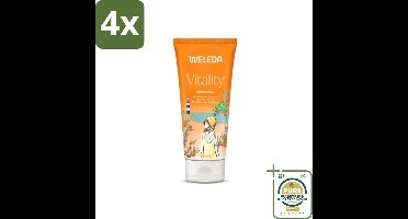 WELEDA - Douchecrème Duindoorn Vitality - 200 ml - Voordeelverpakking - 4 stuks - Verfrissende douche - Biologische douche