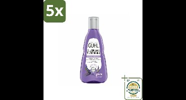 5 x Guhl - Shampoo - Zilverglans & Verzorging - 250 ml - Grootverpakking - Zilverglans Shampoo - Anti-Geel Shampoo - Grijs Haar Shampoo - Blond Haar Shampoo - Haarverzorging