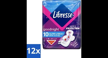 Libresse – Inlegkruisjes – Invisible Goodnight 3 mm – Nachtbescherming – 10 Inlegkruisjes - Voordeelverpakking - 12 stuks