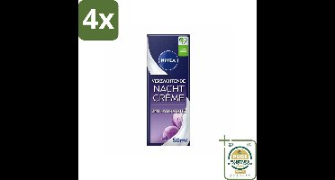NIVEA – Nachtcrème – Essentials Sensitive – 50 ml - Voordeelverpakking - 4 stuks - Huidverzorging - Huidherstel