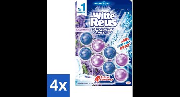 Witte Reus - Kracht Actief WC Blok - Lavendel Boost - 2 Toiletblokken - Voordeelverpakking - 4 stuks