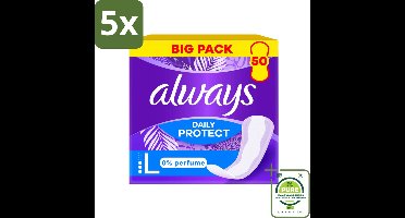 5 x Always - Inlegkruisjes - Extra Bescherming - 48 Inlegkruisjes - Grootverpakking - Inlegkruisjes - Always - Extra Bescherming - Incontinentie - Vaginale Afscheiding