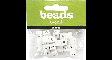 Letterkralen afm 8x8 mm gatgrootte 3 mm wit grasboom Y 25stuks