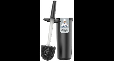 MR.SIGA Toilet bowl brush and holder for bathroom, black, 1 pack