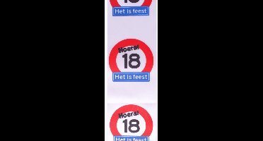 Decoratie sjerp | verjaardag | Hoera! 18 Het is feest tekst | Lengte ca. 72 cm.