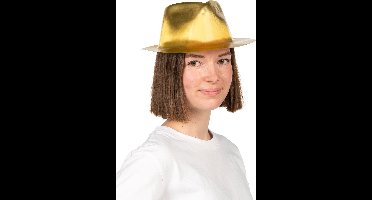 Vegaoo - Glimmende gouden gangsterhoed