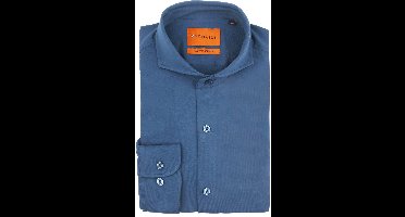 Suitable Sorona Overhemd Denim Blauw - Maat 41 - Heren - Overhemden Formeel