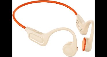 Bone Conduction Headphone - Koptelefoon voor Activiteiten - Draadloos - Bleutooth - Wit met Oranje