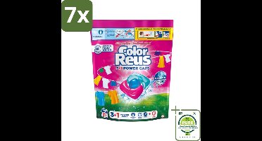 7 x Color Reus - 3+1 Power Caps - Gekleurde Was - 65 Wasbeurten - Grootverpakking - Wascapsules - Kleurwas - Wasmiddel - Kleurbescherming - Vlekkenverwijdering