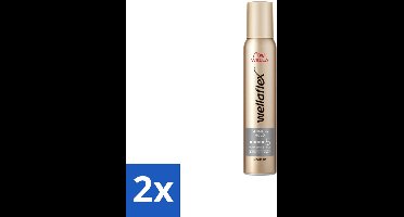 2 x Wella – Flex Shine & Hold – Haarmousse – 200 ml - Glans - Houdbaarheid - Haarverzorging - UV Bescherming - Vegan Haarproduct