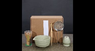 Matcha-klopperset - 5-delige Matcha-set - Inclusief Kom, Klopper, Bamboelepel, Lepelhouder En Zeef - Geschikt Voor Liefhebbers - Matcha Green