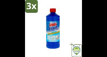 3 x At Home - Clean - Bleekmiddel - Hersteld Oorspronkelijke Wit - 1 L - Grootverpakking - Bleekmiddel - Schoonmaakmiddel - Vlekken Verwijderen - Tegels Schoonmaken - Wit Schoonmaken