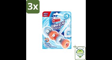 3 x At Home - Clean - Toiletblok - Power Rings - Aqua Power - Extra Sterk - 1 Blok - Grootverpakking - Toiletblok - Toilet Schoonmaak - Toilet Reiniging - Fris Toilet - Aqua Power