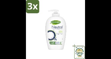 3 x Neutral Vloeibare Handzeep 250 ml - Grootverpakking - Gevoelige Huid - 0% Parfum - 0% Kleurstof - Vloeibare Handzeep - Mild Reinigen