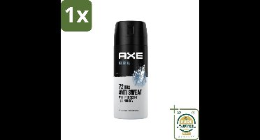 1 x Axe - Deodorant Spray - 72hrs Anti Sweat - Ice Chill - 150 ml- Anti-sweat Spray - 72 Uur Bescherming - Ijskoude Citroen - Munt Geur - Deodorant Spray