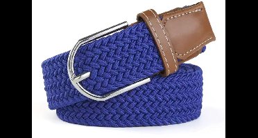 New Age Devi - Elastische Gevlochten Riem - 120cm - Blauw