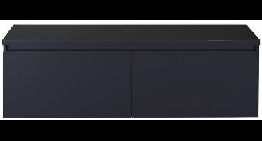 Frozen Badmeubelset 140 cm - Greeplijst in Kleur - Inclusief Wastafelbovenblad Zwart Mat