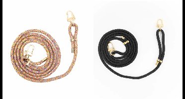 xoxo Wildhearts Telefoonkoorden Happy Colors Regenboog + Black & Gold – geschikt voor iPhone / Samsung