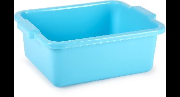 Plasticforte afwas en schoonmaak Teil - Rechthoek model - kunststof - 11 liter - 40 x 30 x 14 cm - blauw- spoelbak