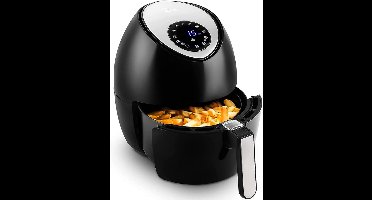 RVV® Airfryer xl - Airfryer xxl - Heteluchtfriteuse - 4,5 Liter - anti-aanbakmand - Zwart -33cm x 33cm x 37cm