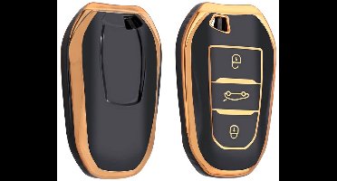 Autosleutel hoesje - TPU Sleutelhoesje - Sleutelcover - Autosleutelhoes - Geschikt voor Citroën - goud - B3 - Auto Sleutel Accessoires gadgets