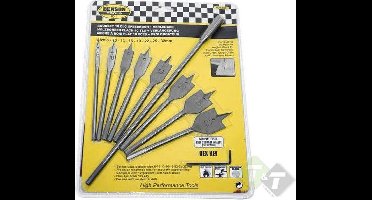 Speedboren set, 10 delig, 6, 10, 13, 16, 19, 22, 25 en 32mm, verlengstuk van 300mm