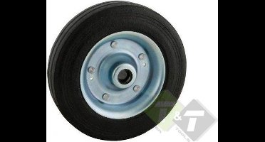 Wiel met stalen velg voor neuswiel, 20mm asdiameter, 200mm diameter, 55mm asgat breedte