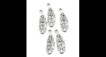 12419-1912 Metal Charms. Feathers. Platinum