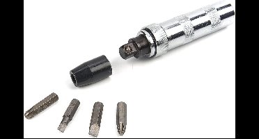 HBM 5-delige slagschroevendraaier set met metalen opbergbox, sleufkop en Philips, 1/2 inch staal
