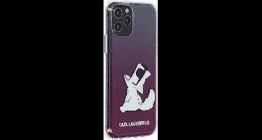 Karl Lagerfeld iPhone 11 Pro Back Cover TPU Kunstleer Hoesje - Bescherm je Telefoon - Roze